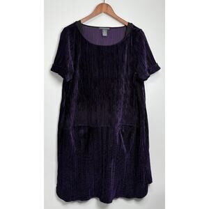 Chelsea And Theodore Dress Women’s Petite-XL Purple Front Pockets Polyester GUC